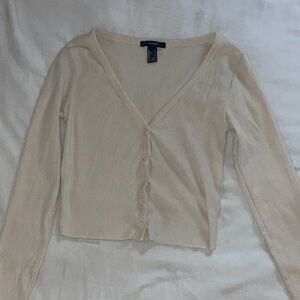 Cream cropped cardigan